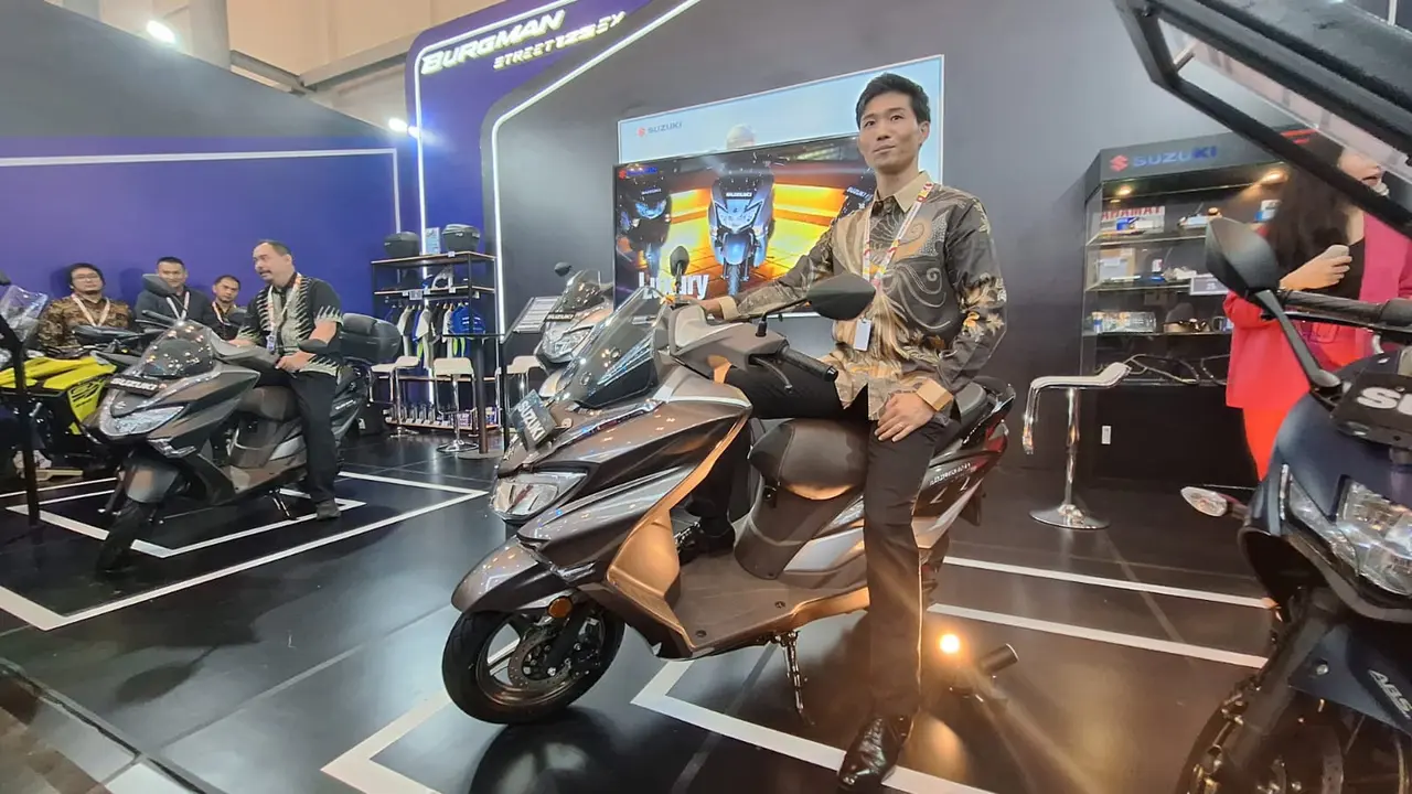 Suzuki Burgman Street 125 EX Mengaspal di IMOS+ 2023 (Arief A/Liputan6.com)