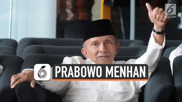 Ketua Dewan Kehormatan PAN, Amien Rais angkat bicara soal Prabowo Subianto yang menjadi Menter Pertahanan. Amien mengatakan ia tidak merestui dan tidak menolak Prabowo masuk ke kabinet Jokowi.