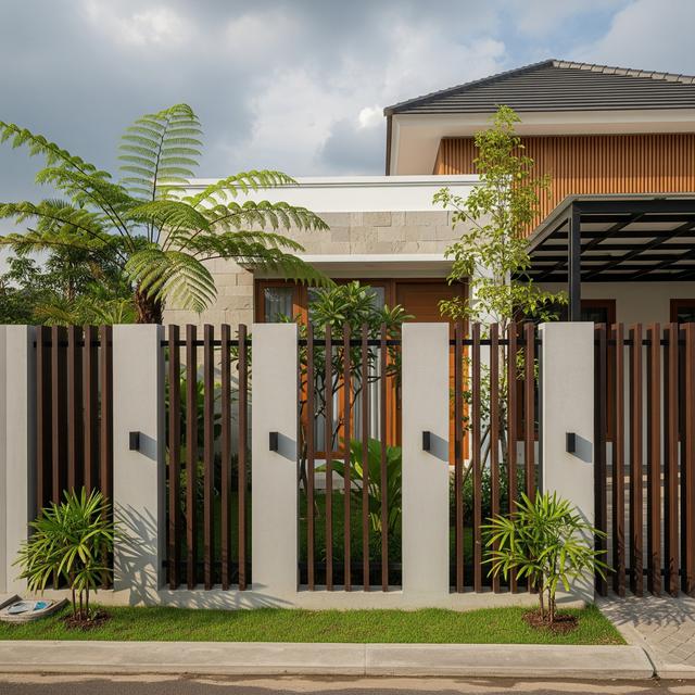 9 Model Pagar Tembok Minimalis Motif Garis Vertikal, Solusi Keamanan Modern Hunian