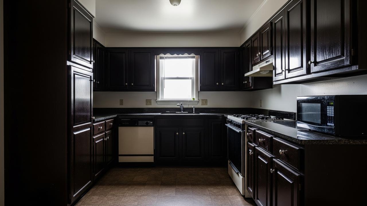 Kesalahan Memilih Warna Kabinet Dapur yang Membuat Ruangan Terasa Sempit (AI Generated)