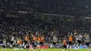 Pemain Juventus berlarian merayakan kemenangan atas AC Milan (1-0) di Stadion San Siro, (20/9/2014). (REUTERS/Giorgio Perottino)