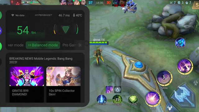 Game Mobile Legends pada Oppo A58