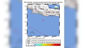 Gempa M 4,1 Guncang Pangandaran, Getaran Terasa hingga Cianjur
