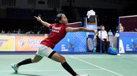 Putri Kusuma Wardani berhasil mengalahkan wakil Malaysia, Letshanaa Karupathevan, pada partai semifinal bulutangkis beregu putri SEA Games 2025 di Thammasat University Rangsit Campus, Pathum Thani, Thailand, Senin (8/12/2025) siang WIB. Berkat kontribusi Putri, Tim Bulutangkis Putri Indonesia menang 3-2 atas Malaysia. (dok. PBSI)