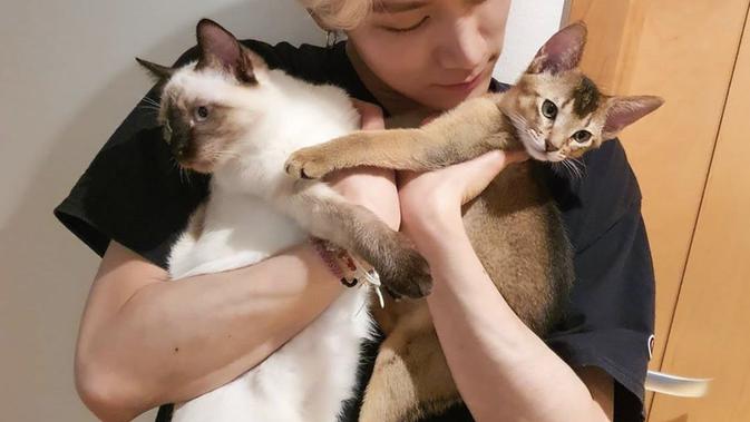 TEN NCT bersama kucingnya (Foto: Via Koreaboo)