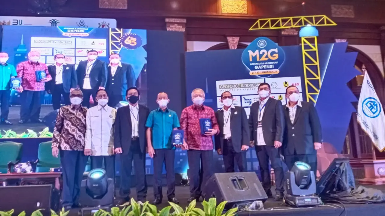 Menteri PUPR Basuki Hadimuljono dalam Musyawarah Umum Nasional (Munasus) dan Musyawarah Kerja Nasional (Mukernas) Gabungan Pelaksana Konstruksi Nasional  Indonesia (Gapensi), Sabtu (22/1/2022).