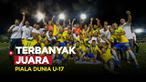 Berita video, motion grafis yang membahas negara yang paling banyak membawa pulang trofi Piala Dunia U-17.
