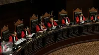Mahkamah Konstitusi (MK) menggelar sidang Pengujian UU No. 51 Tahun 2009 tentang perubahan kedua atas UU NO. 5 Tahun 1986 tentang Peradilan Tata Usaha Negara di Gedung Mahkamah Konstitusi, Jakarta, Rabu (11/11).  (Liputan6.com/Faizal Fanani)