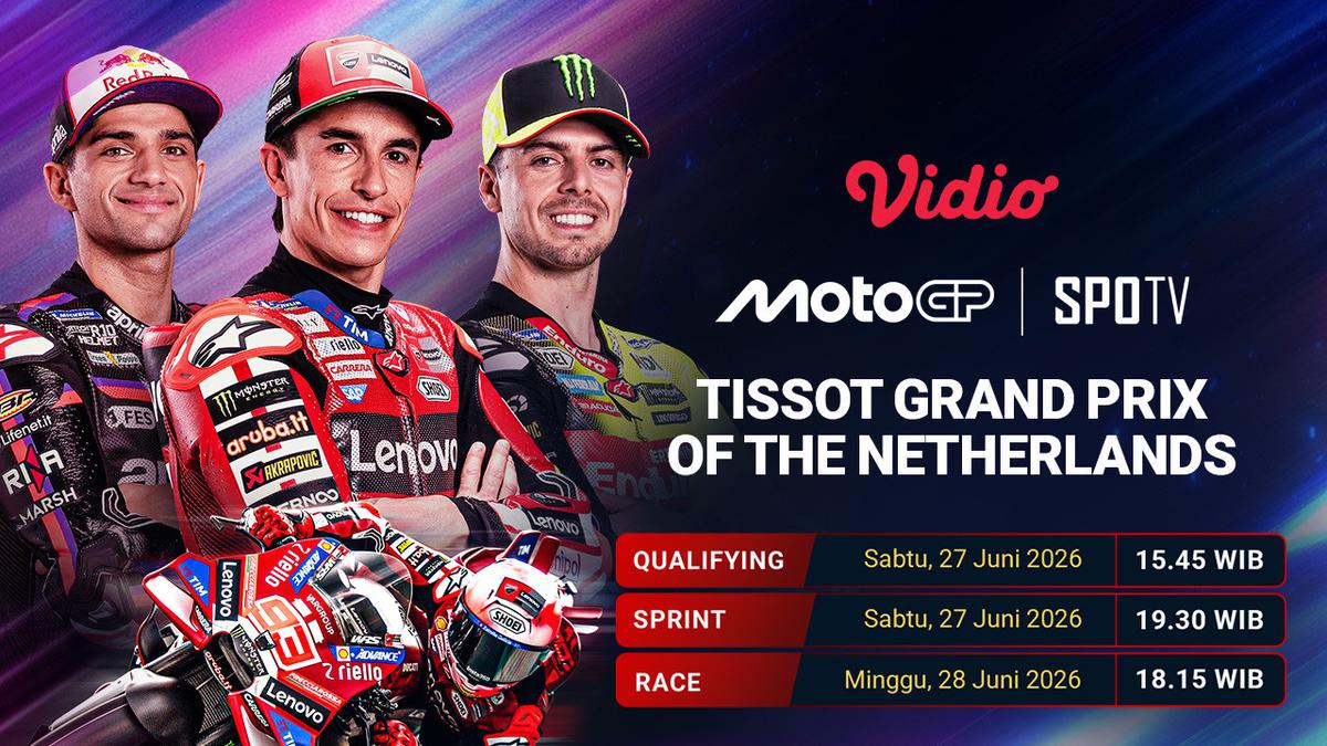 Streaming MotoGP Grand Prix of Netherlands 2026: Perebutan Gelar Makin Panas! Di Vidio