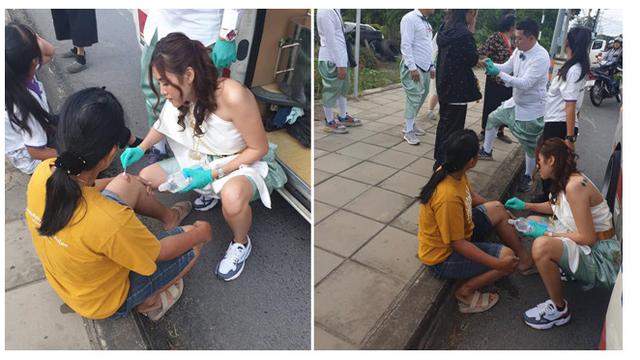 Bantu Korban Kecelakaan di Hari Pernikahan, Tim Paramedis Ini Viral