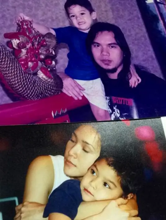 Foto yang menunjukkan momen bahagia Ahmad Dhani dan Maia Estianty bersama putra mereka, Al Ghazali ketika masih kecil ini diunggah oleh Al sendiri di akun instagram miliknya. (via instagram/@alghazali7)