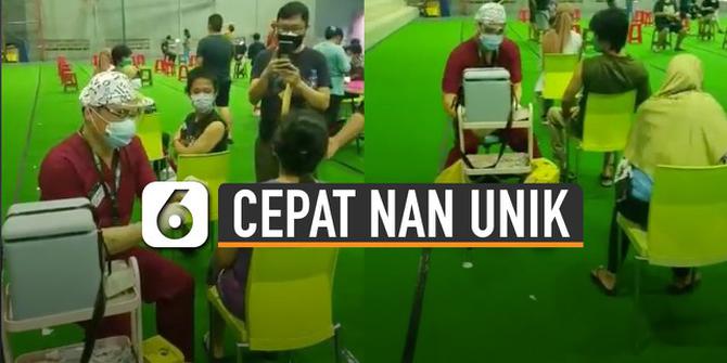 VIDEO: Viral Aksi Cepat Nan Unik Dokter Suntik Vaksin Covid-19 di Daan Mogot