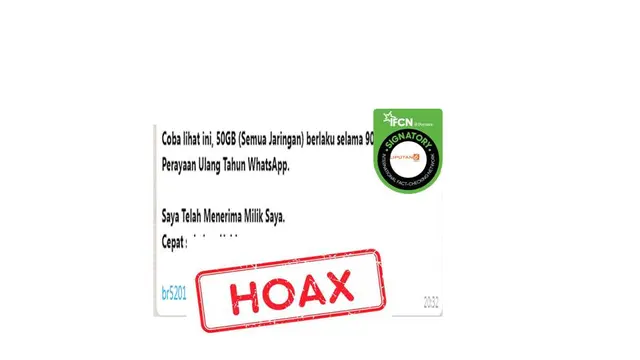 Cek Fakta Whatsapp bagi kuota