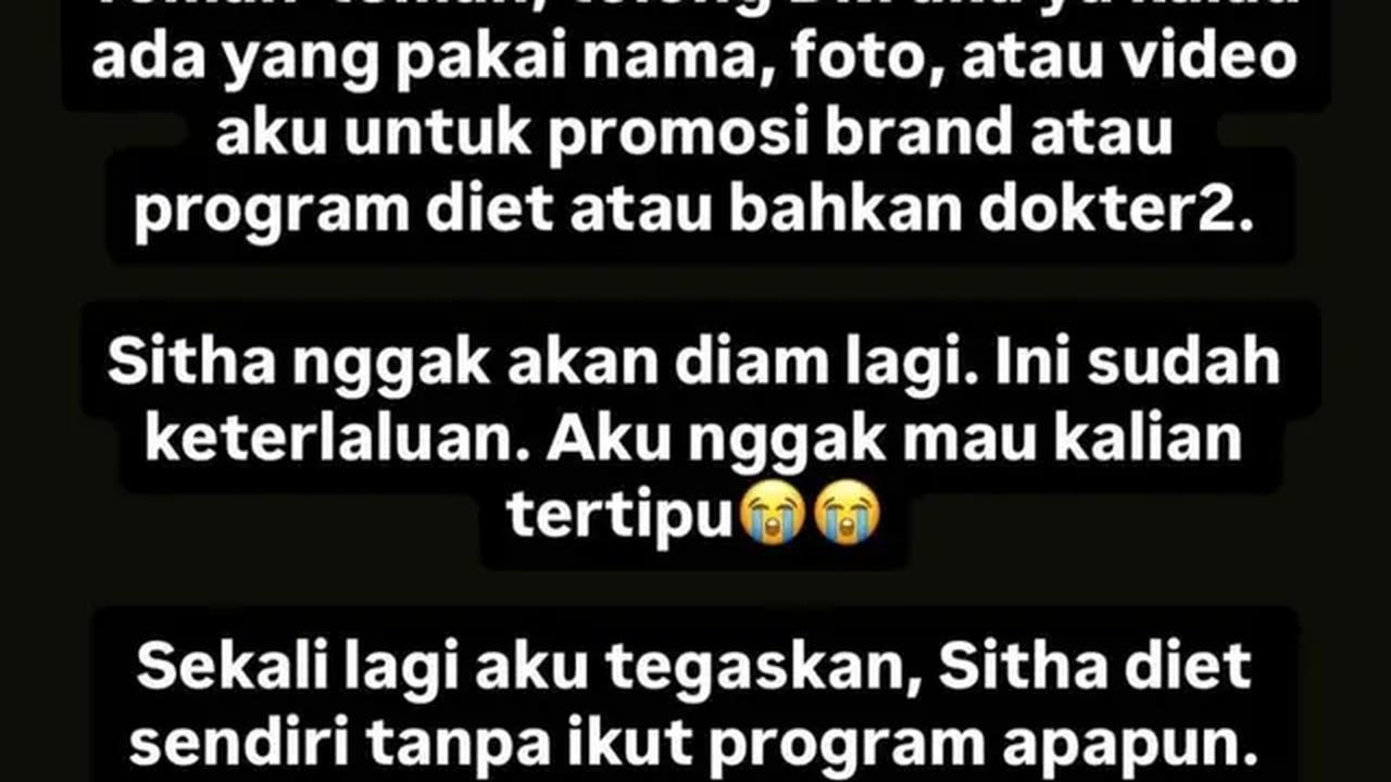 Potret Sitha Marino Setelah Berhasil Diet/Instagram/@sithamarino