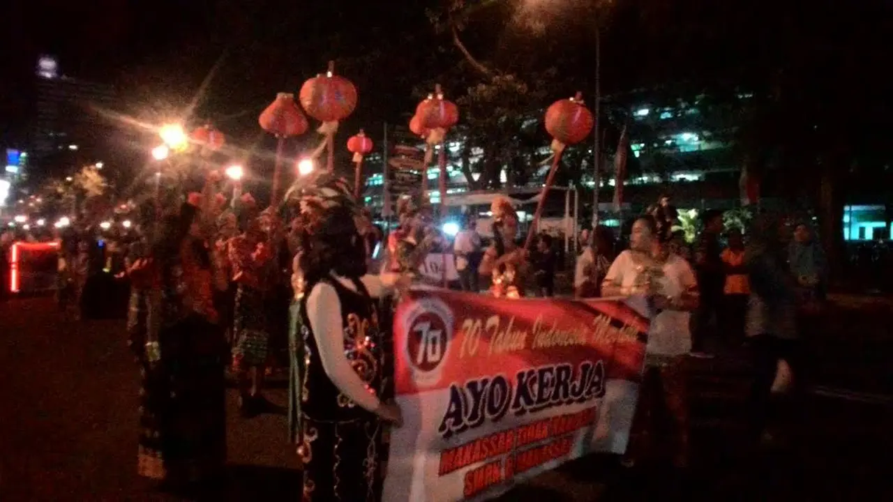 Sambut HUT Kemerdekaan RI, Ribuan Lampion Hiasi Makassar