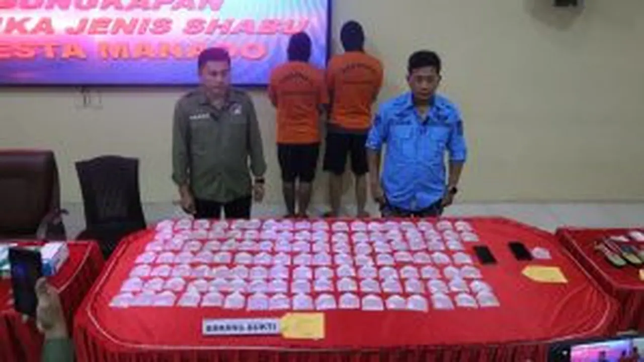 Polresta Manado kembali mengungkap dua kasus penyalahgunaan narkotika jenis sabu.