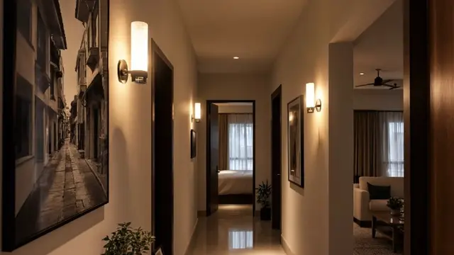 Ide Lampu Dinding untuk Membuat Lorong Rumah Tidak Terlihat Gelap (AI Generated)