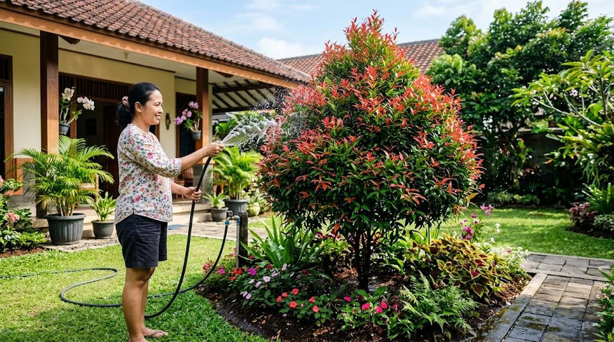 Cara Menanam Pohon Pucuk Merah di Halaman Rumah agar Rimbun/AI Generated