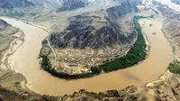 Sungai Kuning yang diyakini menjadi tempat Banjir Besar China terjadi (Xinhua)