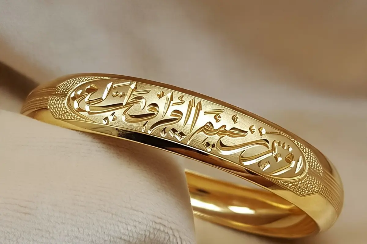 Gelang Emas Bangle Islami (Ilustrasi by AI)