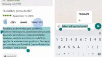 Tampilan fitur terbaru Google Translate yang dapat langsung terjemahkan kata dari aplikasi (sumber: engadget.com)