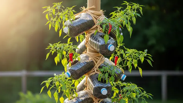 Kebun Cabai Gantung Spiral yang Artistik