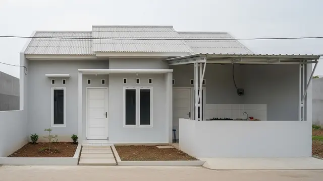 Rumah Minimalis Atap Asbes dengan Dapur Terbuka