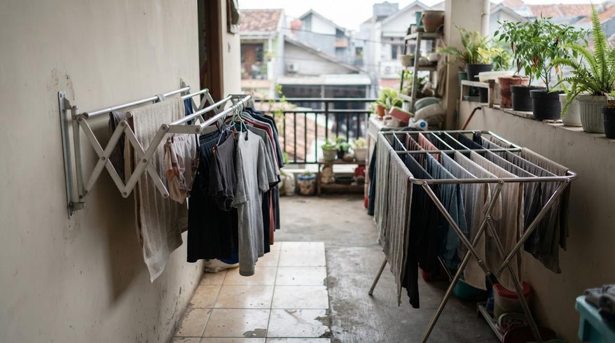 Jemuran Dinding vs Jemuran Lipat, Mana yang Lebih Cocok untuk Rumah Sempit?