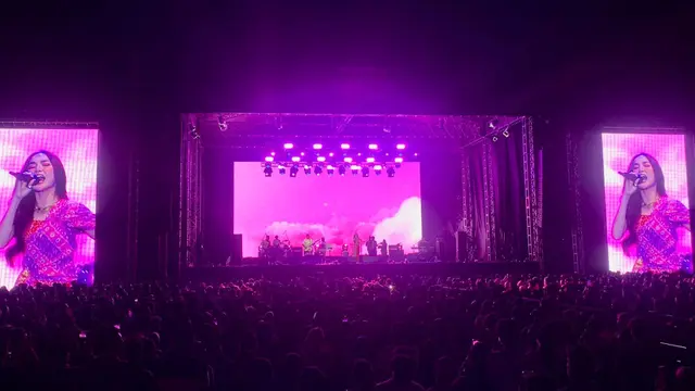 Mahalini membawakan lagu "Bawa Dia Kembali". (Liputan6.com/Jihan Rafifah)