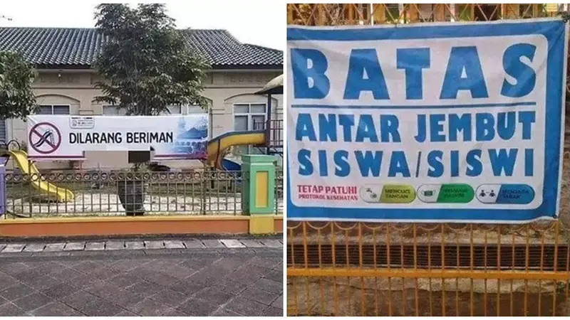 6 Tulisan Typo di Spanduk Sekolah Ini Nyeleneh, Bikin Murid Tepuk Jidat