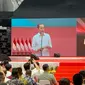 Presiden Joko Widodo atau Jokowi menghadiri Rakernas Projo di Indonesia Arena, Sabtu (14/1/2023). (Foto: Delvira Hutabarat/Liputan6.com).