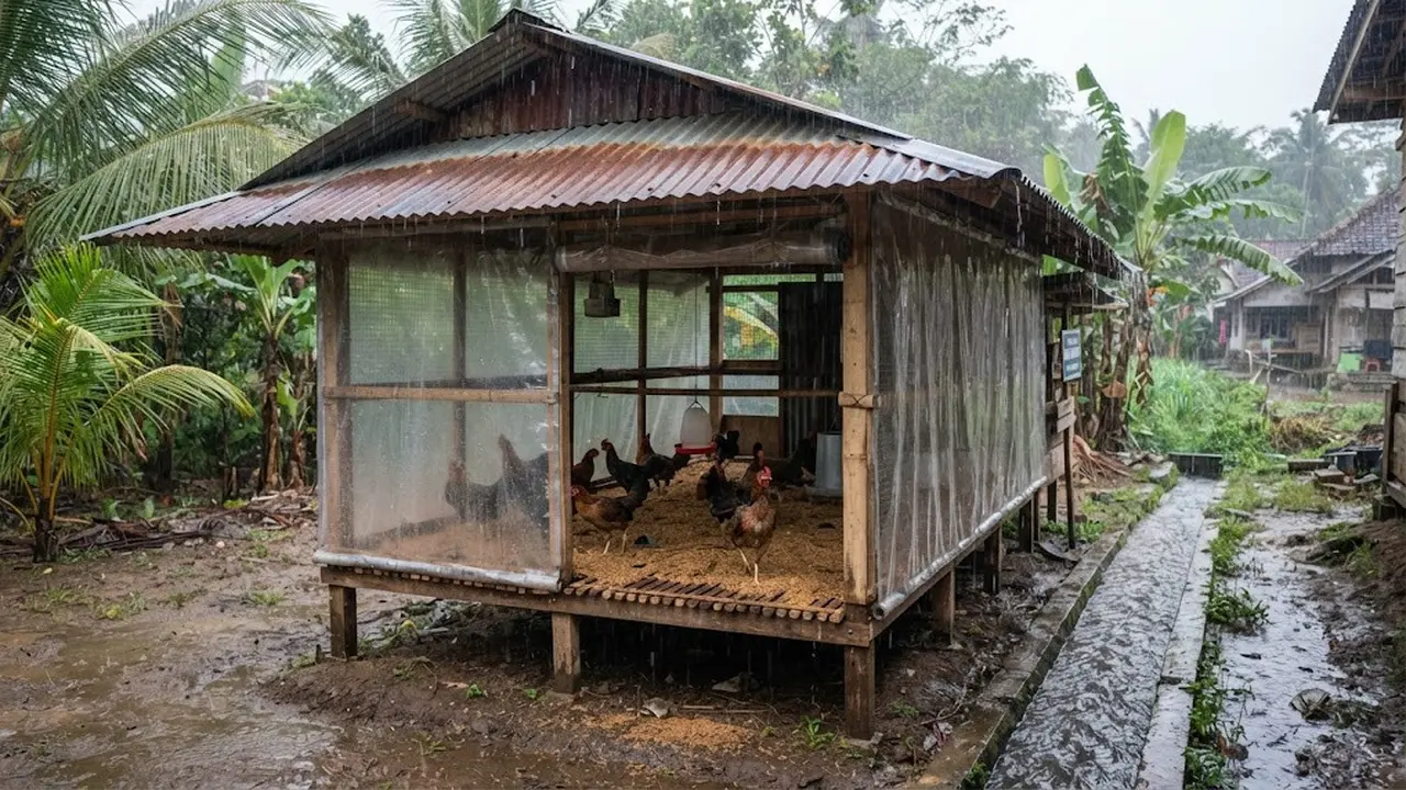 Cara Menjaga Kandang Ayam Tetap Kering Saat Musim Hujan