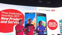 Smartfren merilis tiga perangkat Andromax 4G terbaru di Jakarta, Rabu (25/1/2017). (Liputan6.com/Jeko Iqbal)