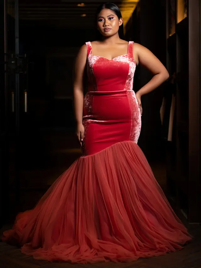 Baju Pesta Mermaid Cut Plus Size