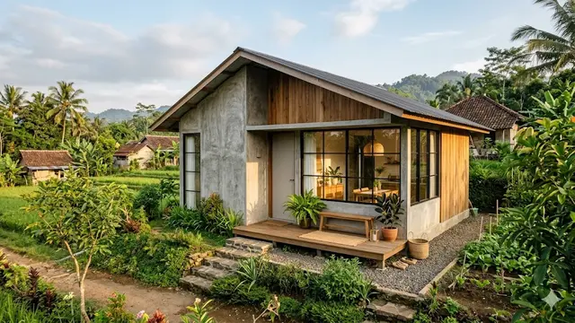 Contoh Rumah Desa Konsep Japandi Sederhana