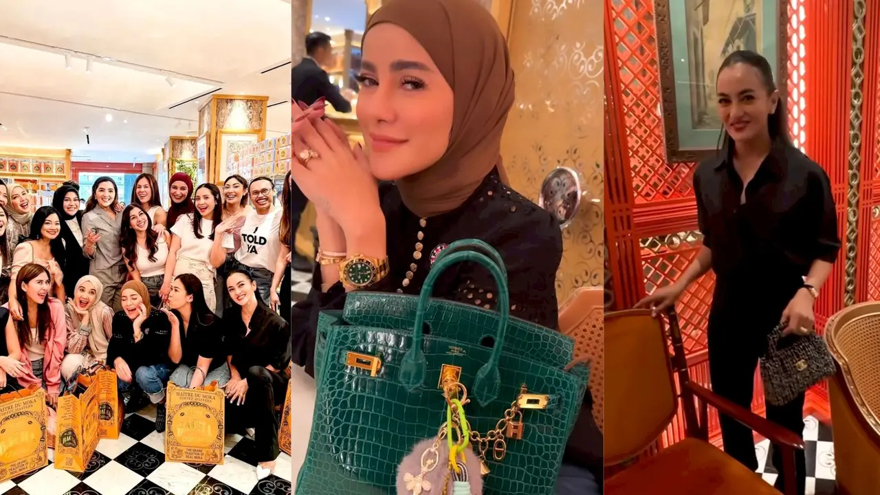 6 Potret Tas Member Geng Cendol saat Ngopi Mewah, Olla Ramlan Bawa Hermes Rp2 Miliar hingga Tya Ariestya Pakai Brand Lokal