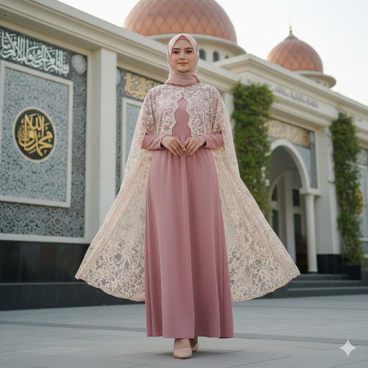 7 Model Gamis Crinkle Kombinasi Brokat Terbaru, Desain Elegan dan Kekinian