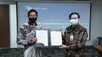 PT Garuda Maintenance Facility Aero Asia Tbk (GMFI) teken nota kesepahaman dengan PT Sulzer Indonesia (Sulzer). (Dok: GMF Aero Asia)