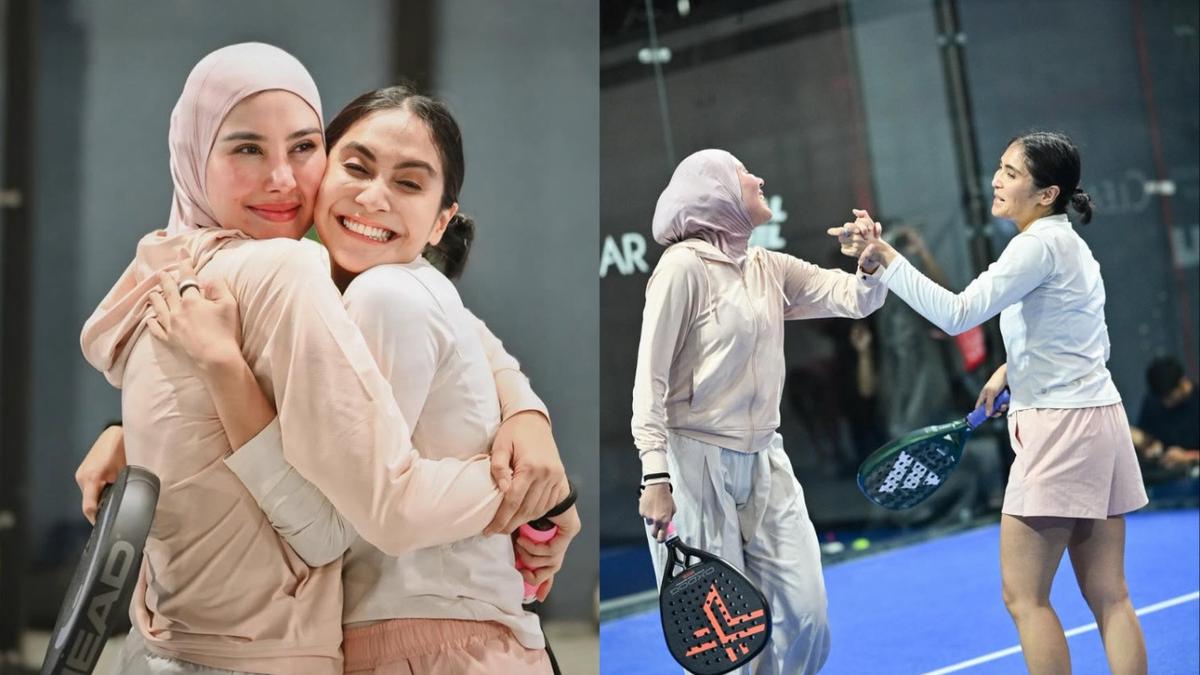 5 Potret Syahnaz Sadiqah Main Padel Bareng Caca Tengker, Saling Beri Semangat