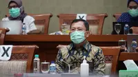 Menteri Kesehatan RI Terawan Agus Putranto dan jajaran hadiri rapat kerja dengan Komisi IX DPR RI di Gedung Nusantara DPR RI, Jakarta membahas RKA K/L 2021 pada 3 September 2020. (Kementerian Kesehatan RI)