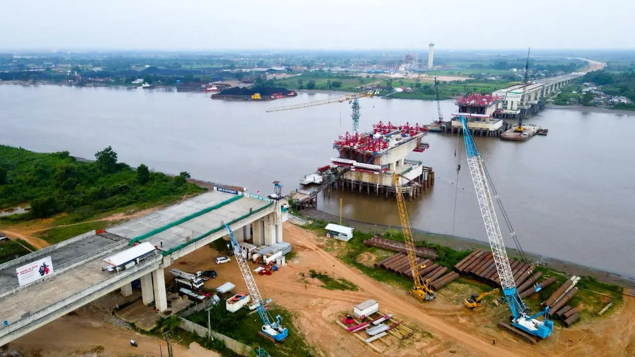 Proyek Jembatan Musi V di Palembang, Sumatera Selatan. (Dok Waskita Karya)