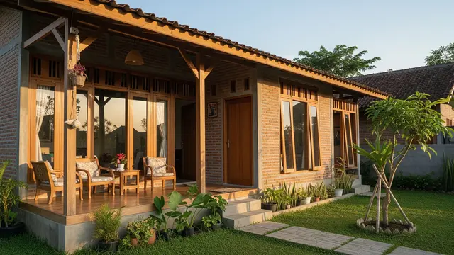 9 Rumah Desa Kombinasi Kayu dan Bata Estetik Cocok untuk Masa Pensiun Nyaman