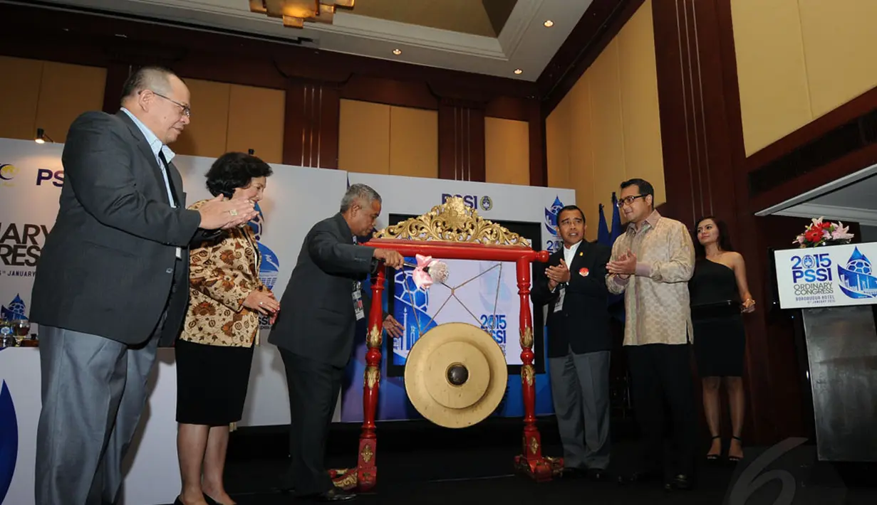 PSSI menggelar Kongres Tahunan Tahun 2014 di Hotel Borobudur, Jakarta (4/1/2015). (Liputan6.com/Helmi Fithriansyah)