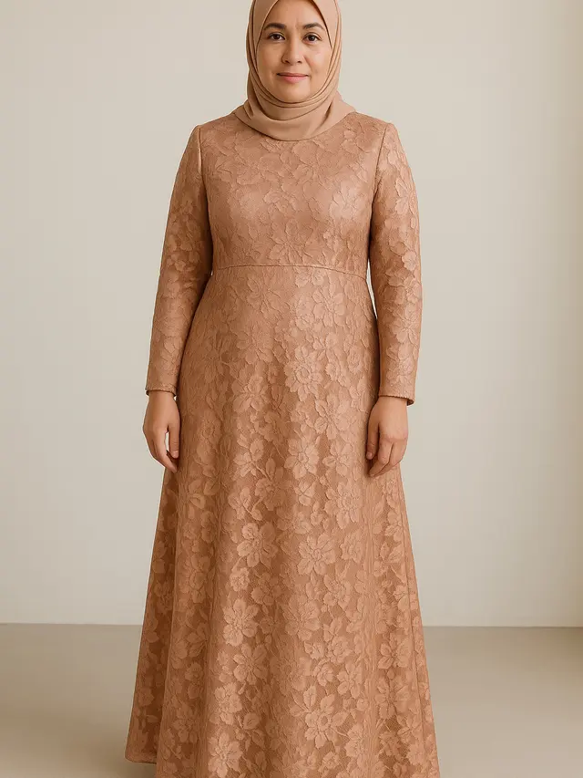 Rekomendasi Long Dress Brokat untuk Ibu-ibu 40 Tahun