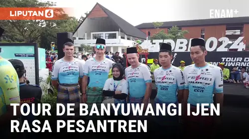 VIDEO: Mirip Warlok, Pembalap Tour de Banyuwangi Ijen Pakai Sarung dan Peci