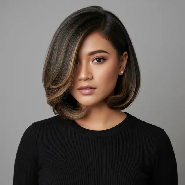 Gaya Rambut Wanita Wajah Bulat 2026 yang Bikin Tirus Sekaligus Stylish Model Bob Asimetris