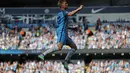 Ekspresi pemain Manchester City, Kevin De Bruyne, setelah mencetak gol pertama ke gawang Bournemouth dalam laga pekan kelima Premier League di Stadion Etihad, Sabtu (17/9/2016) malam WIB. (Action Images via Reuters/Carl Recine)