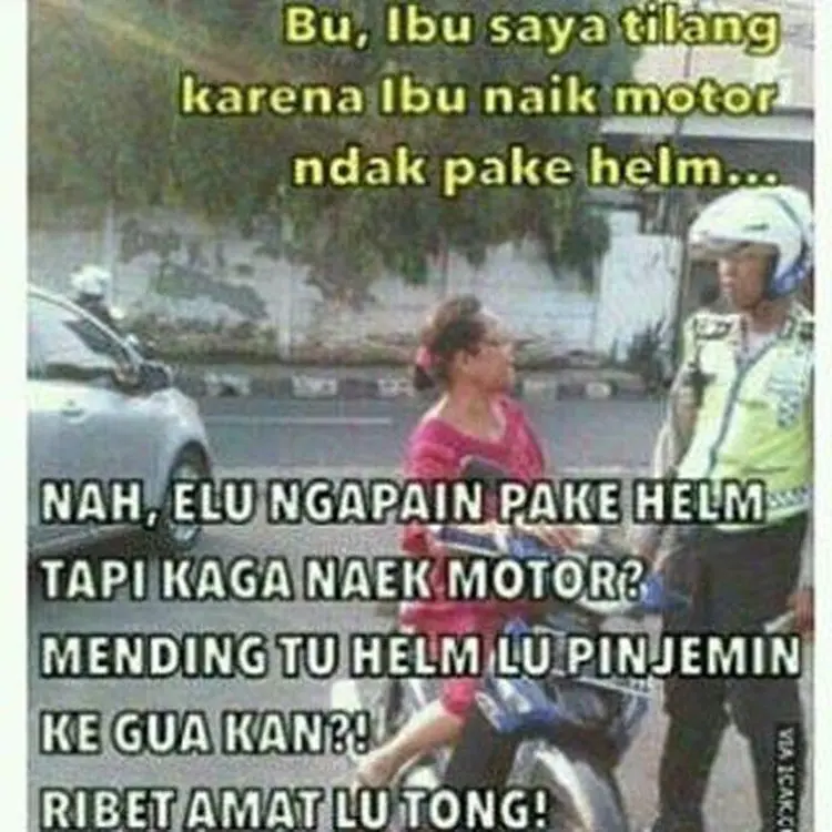 10 Meme Lucu Jawaban Cewek-Cewek Saat Ditilang Ini Bikin Nyengir