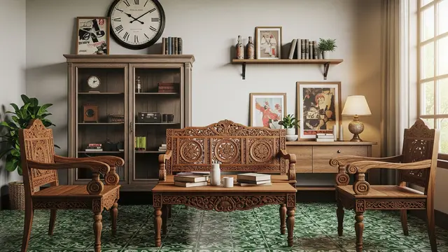 Nuansa Vintage Eropa di Ruang Tamu