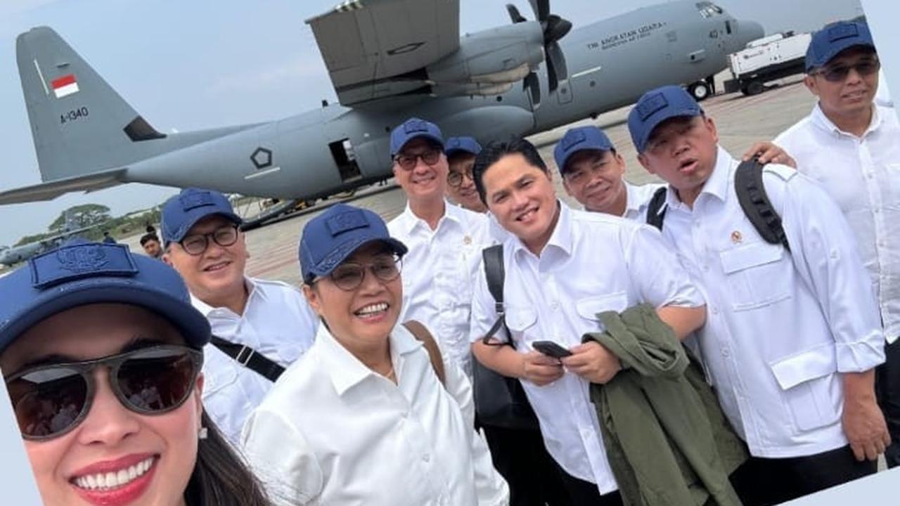 Suasana Menteri Kabinet Merah Putih Naik Hercules